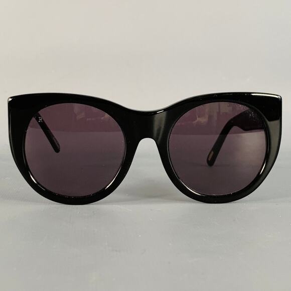 RAEN Durante Black Acetate Round Cat Eye Polarized Sunglasses - Picture 1 of 8